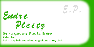 endre pleitz business card